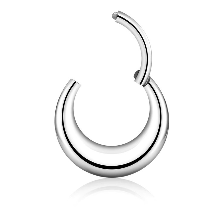 Tytanowy piercing septum, kolczyk koloru tytanowego, otwierany clicker.
