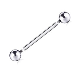 Tytanowa sztanga 1,6mm z gwintem wewnętrznym 1,2mm i odkręcanymi kulkami 5mm