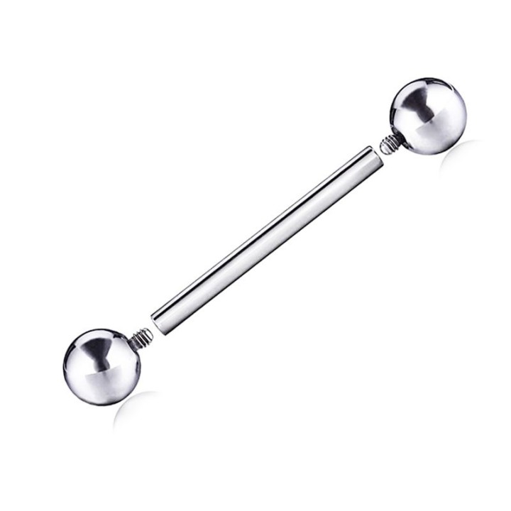 Tytanowa sztanga 1,6mm z gwintem wewnętrznym 1,2mm i odkręcanymi kulkami 5mm