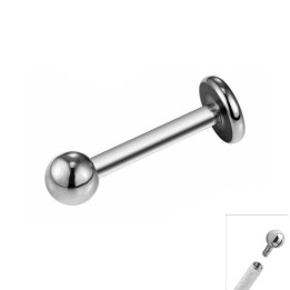 Tytanowy labret gwintem (0,9mm)  z kulką 3mm